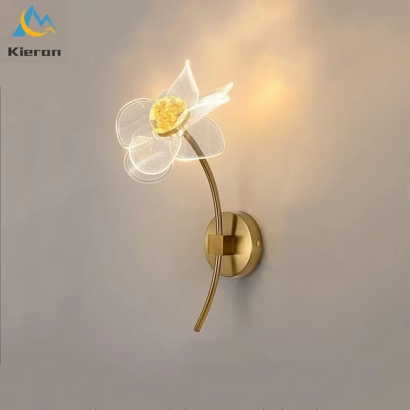 Nordique moderne fleur mur LED lampe Restaurant étude chambre KTV chevet applique murale salon décoration tournesol appliques murales