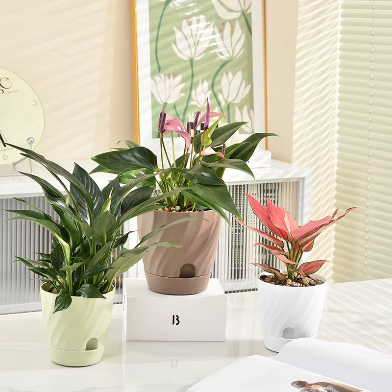 Pots de fleurs en plastique pour balcon