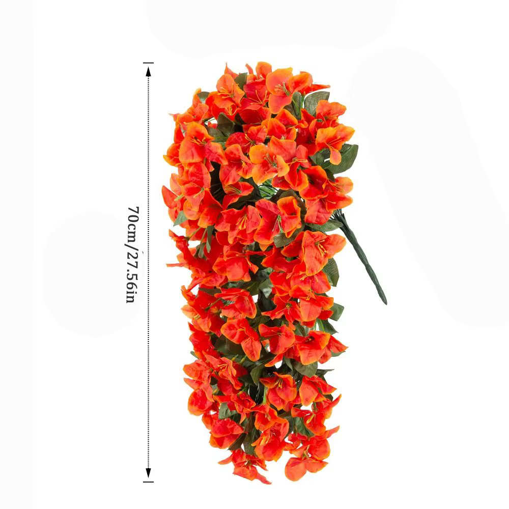 Réaliste Faux Bougainvillea Fausses soie résistant aux UV fleurs artificielles plante décoration d'été longue traînée