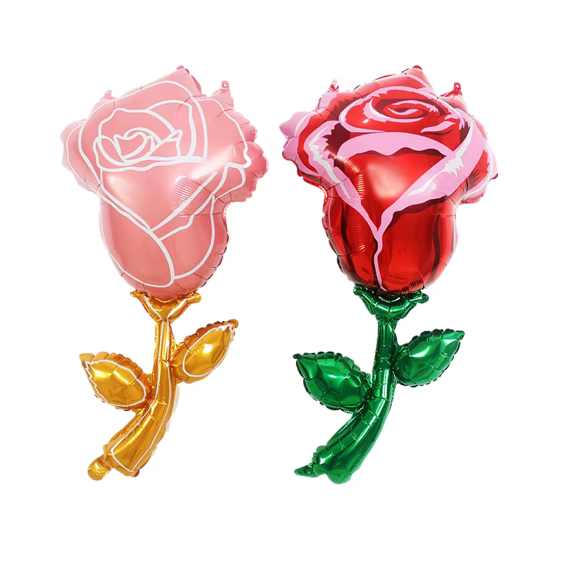 Ballon en aluminium de fleur de Rose