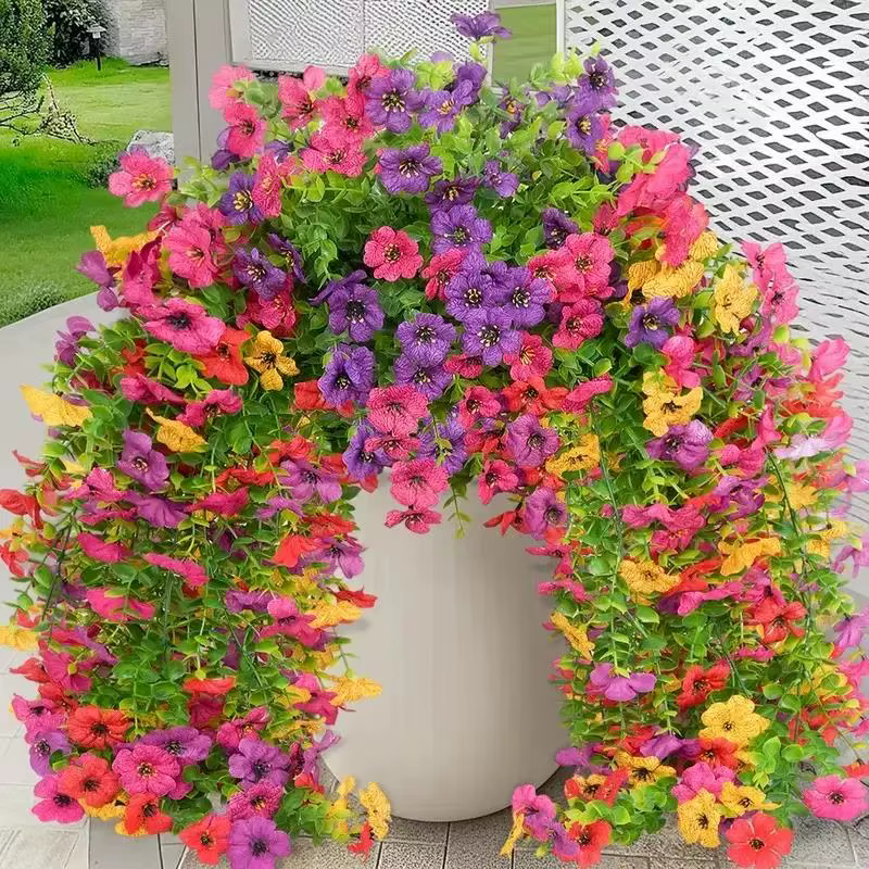 Guirlande de fleurs artificielles violettes 75 cm