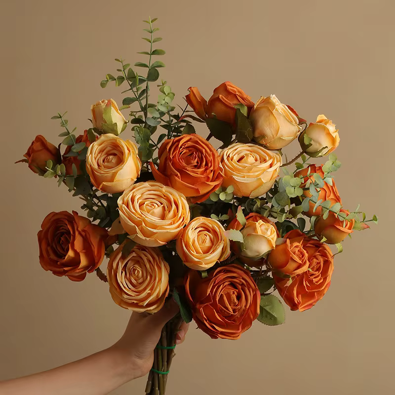 Rose artificielle en soie