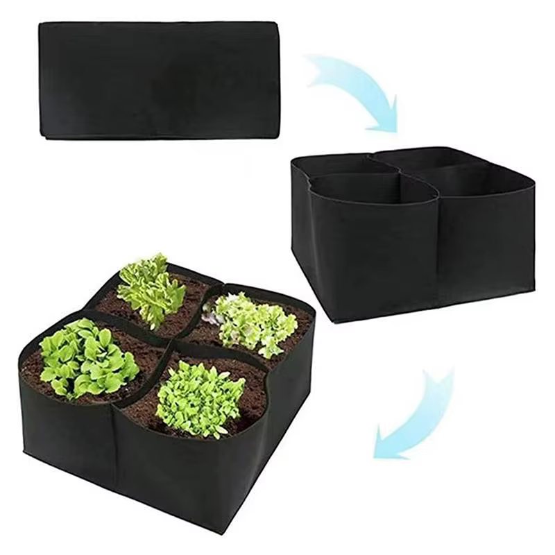 Sac de culture en tissu noir avec 1 à 8 trous, pot de pépinière rectangulaire surélevé réutilisable pour plantes, fleurs et légumes d'extérieur