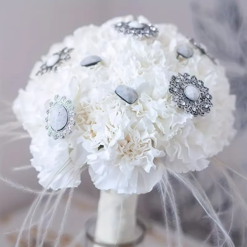 "100 pièces 3, 5" œillets artificiels-fleurs synthétiques réalistes pour arrangements funéraires/mariage et artisanat