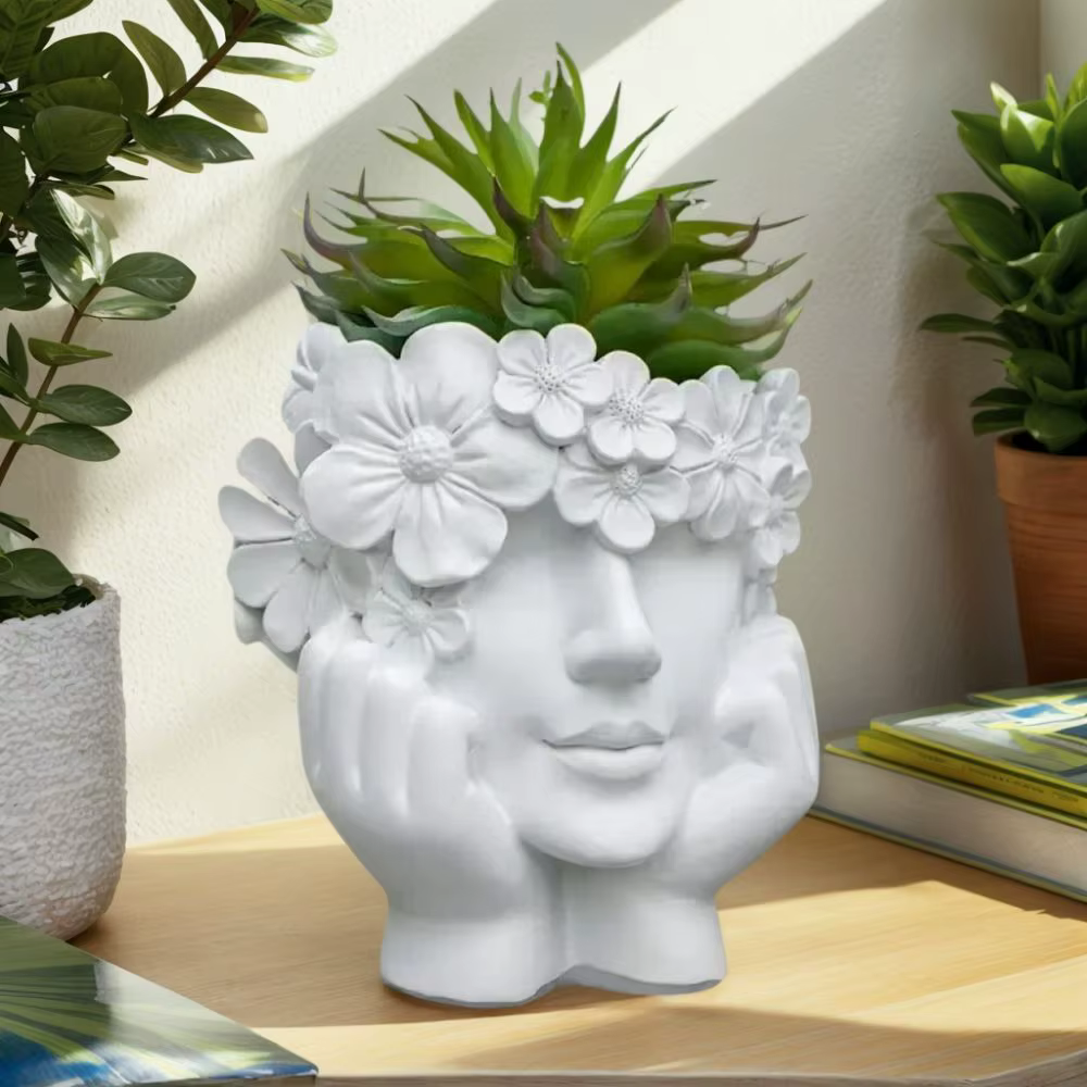 1 morceau de Pots de fleurs créatifs pour visage féminin