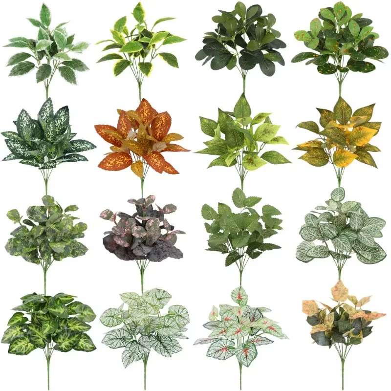 Plantes artificielles feuilles de soie écaille de tortue