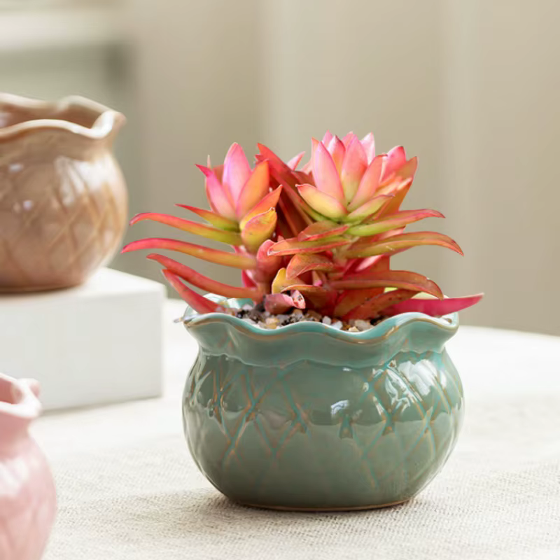 Pot de fleurs en céramique grand bouton de fleur forme Vase