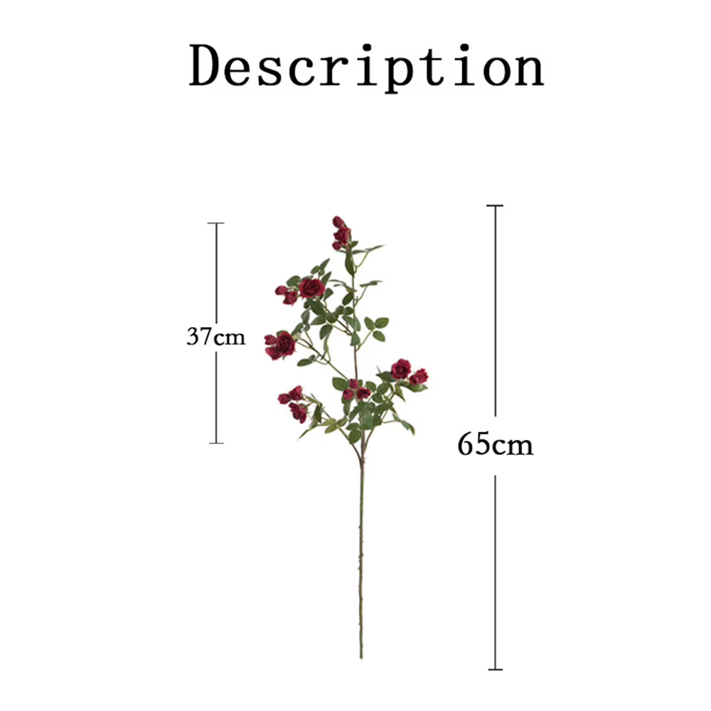 Bouquet de roses artificielles à branches longues