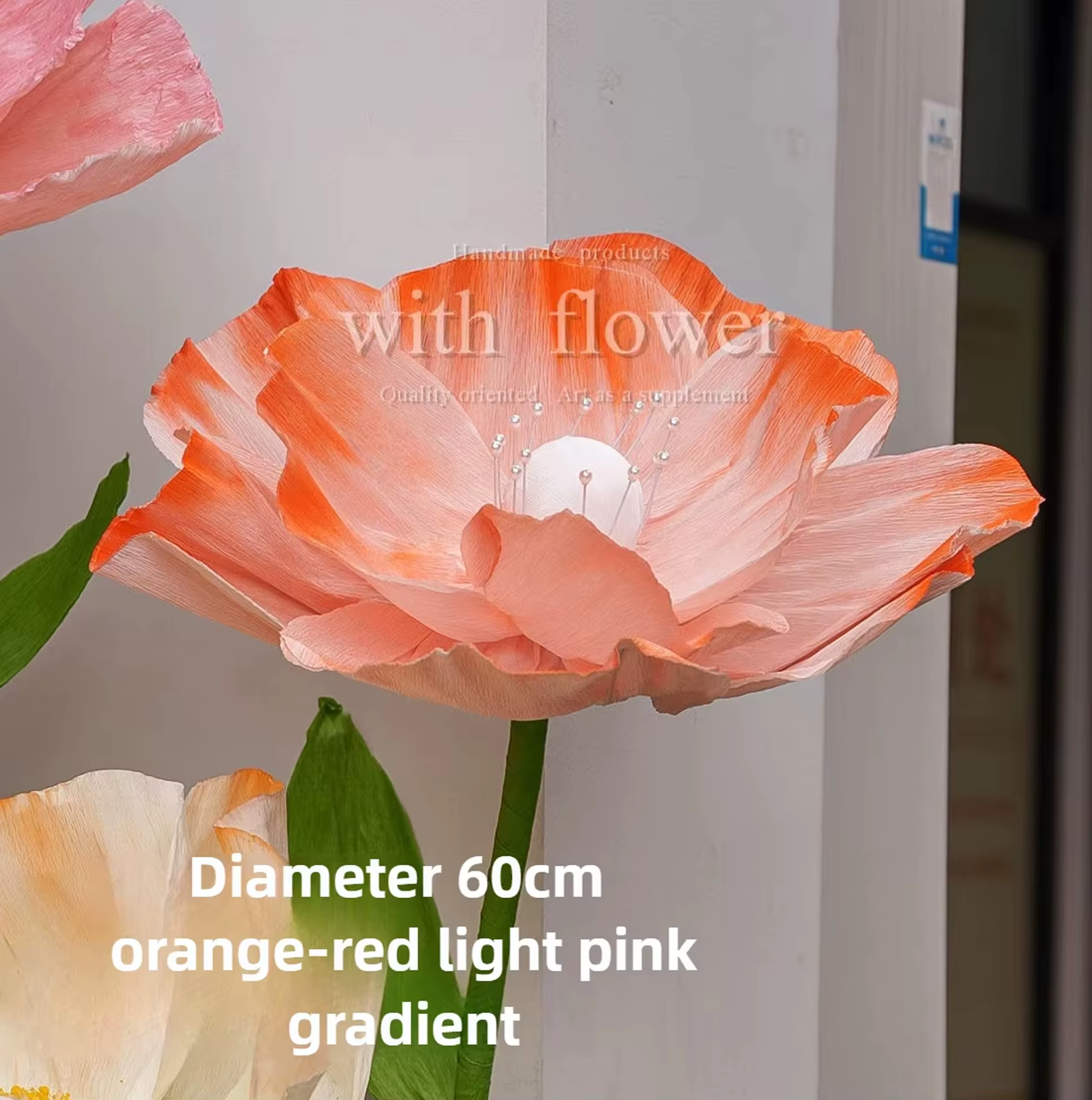 Tête de fleur artificielle en papier