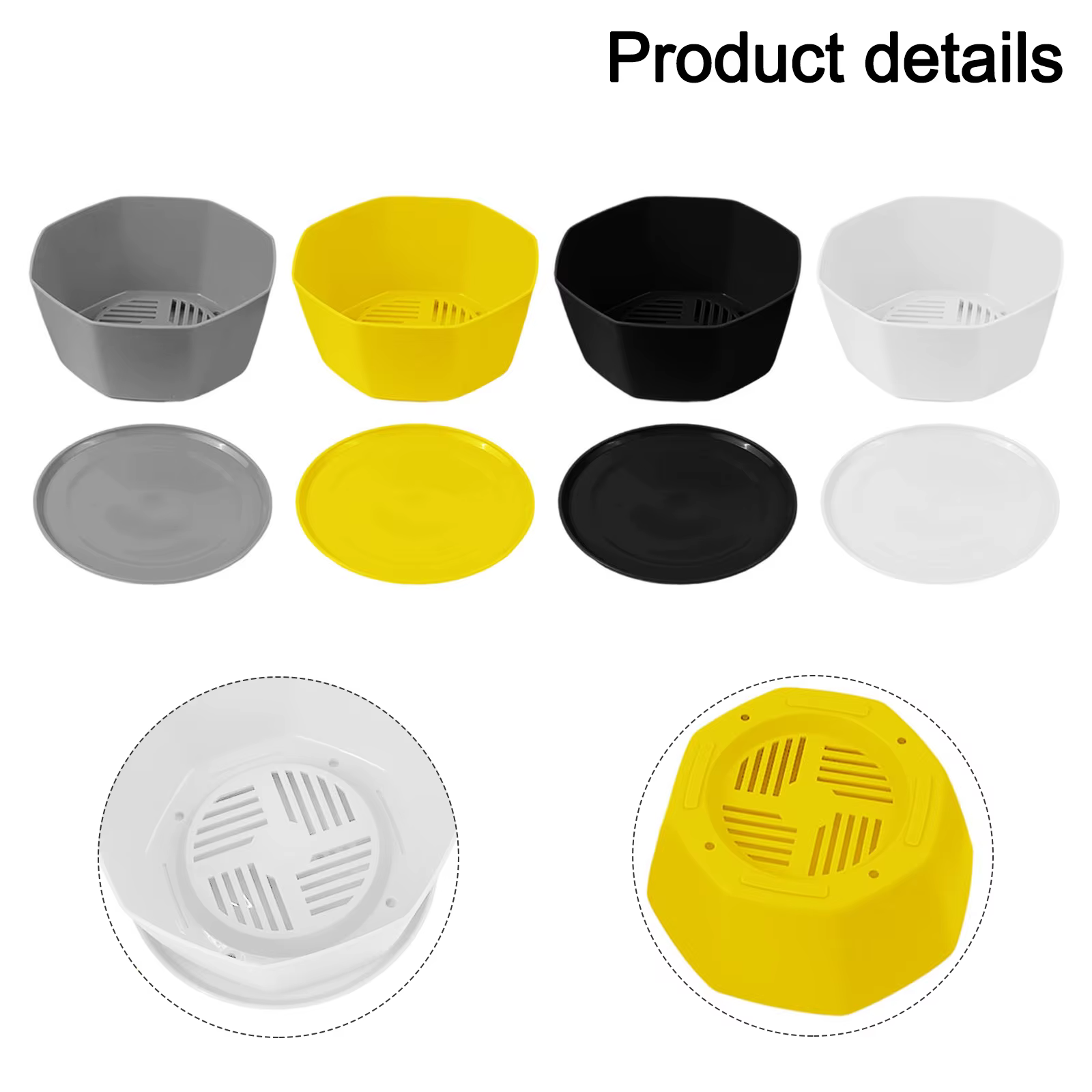 Pots de fleurs ronds en plastique