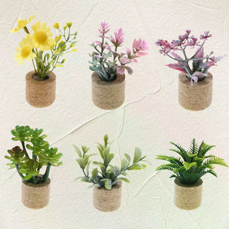 Maison de poupée 1:12, Simulation de plante florale en pot