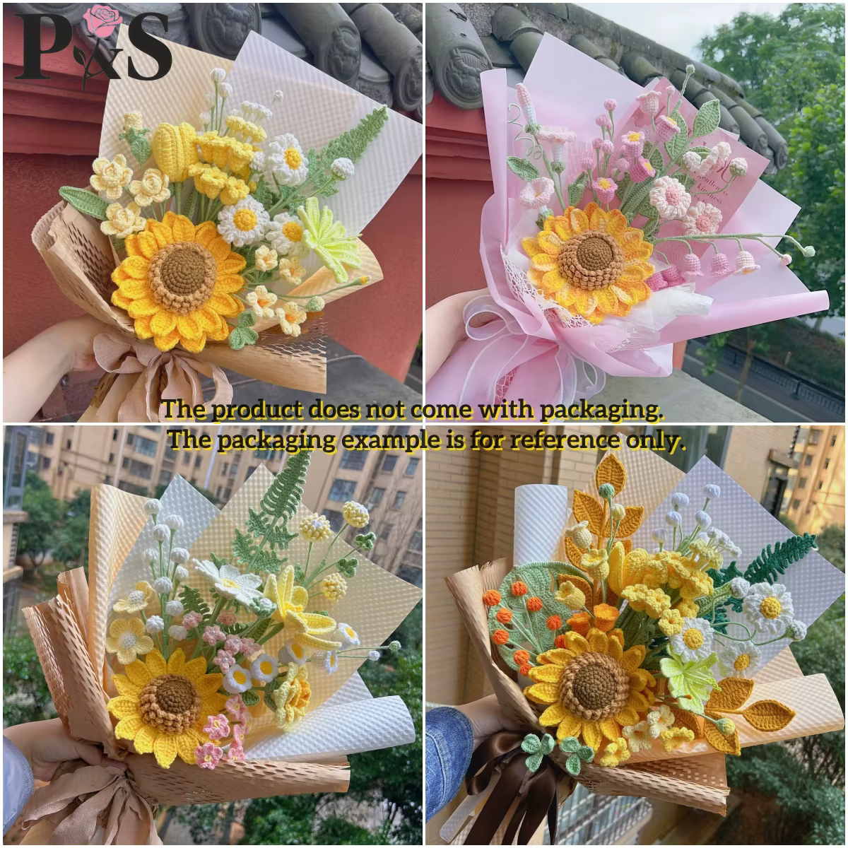 Bouquet de fleurs au Crochet fait à la main