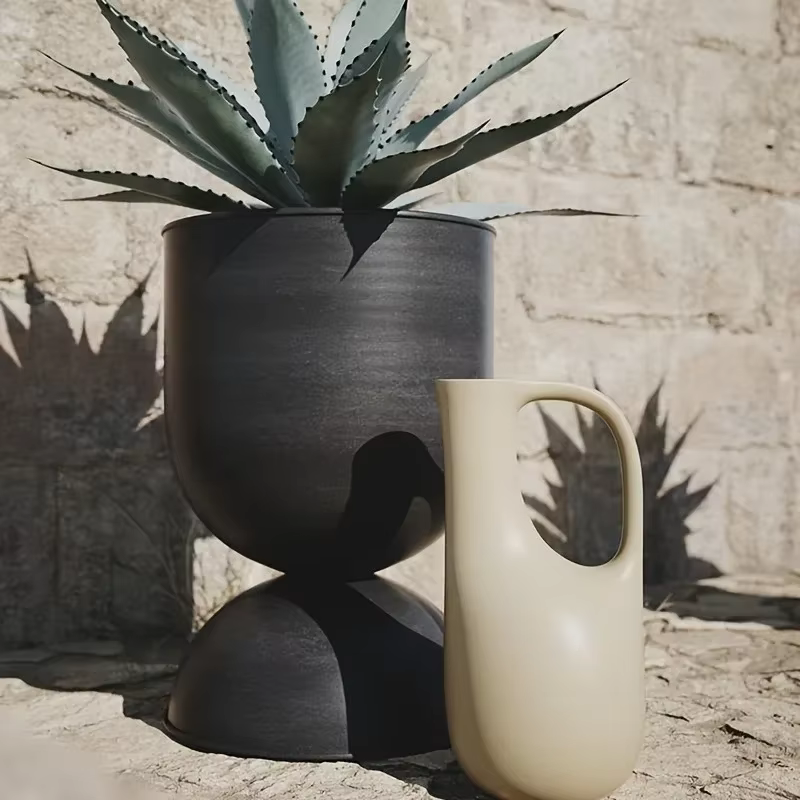 Jardinière d'art en fer de jardin extérieur de Villa noire
