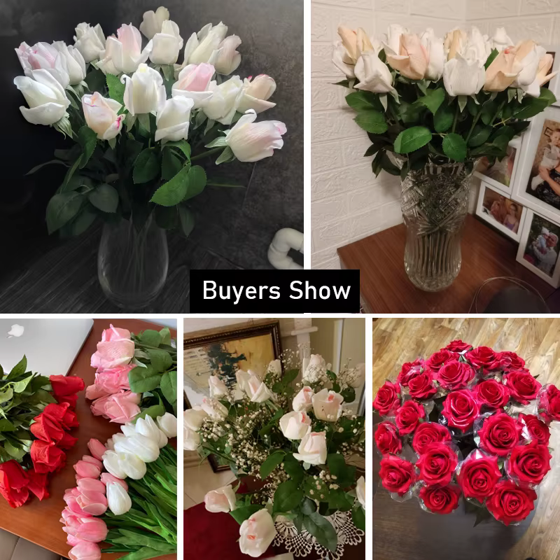 Roses Artificielles Fraîches au Toucher Réel