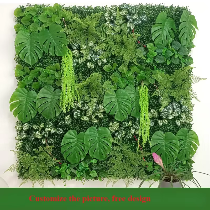 40*60 artificiel blanc radis plante mur bricolage mariage jardin murs décoration Simulation suspendus en plastique plantes vertes feuilles