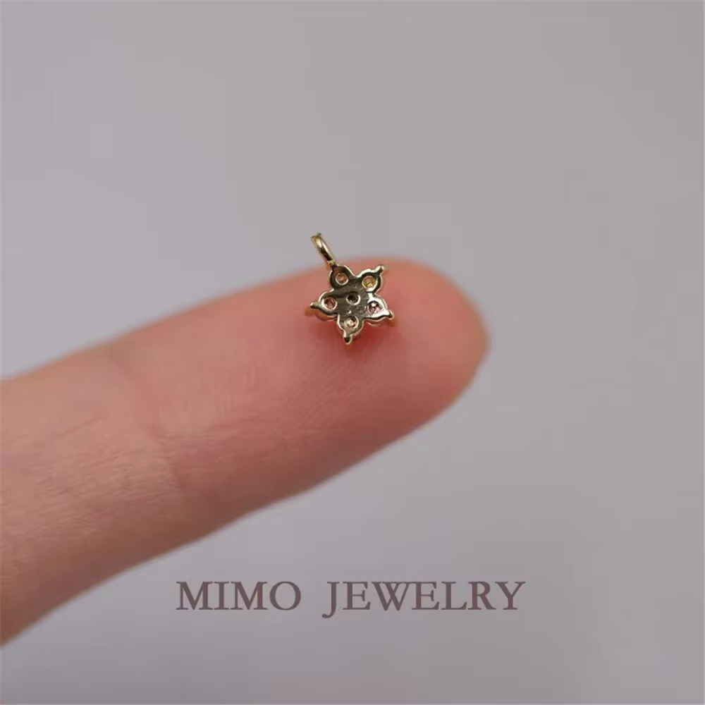 Or 14K Gold Thorets Flower Single Ring Pendant, Copper Plated, DIY Handlowing Accessoire