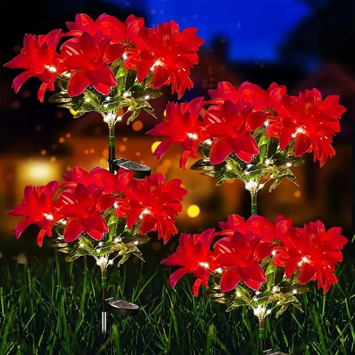 Lumière de fleur artificielle de poinsettia