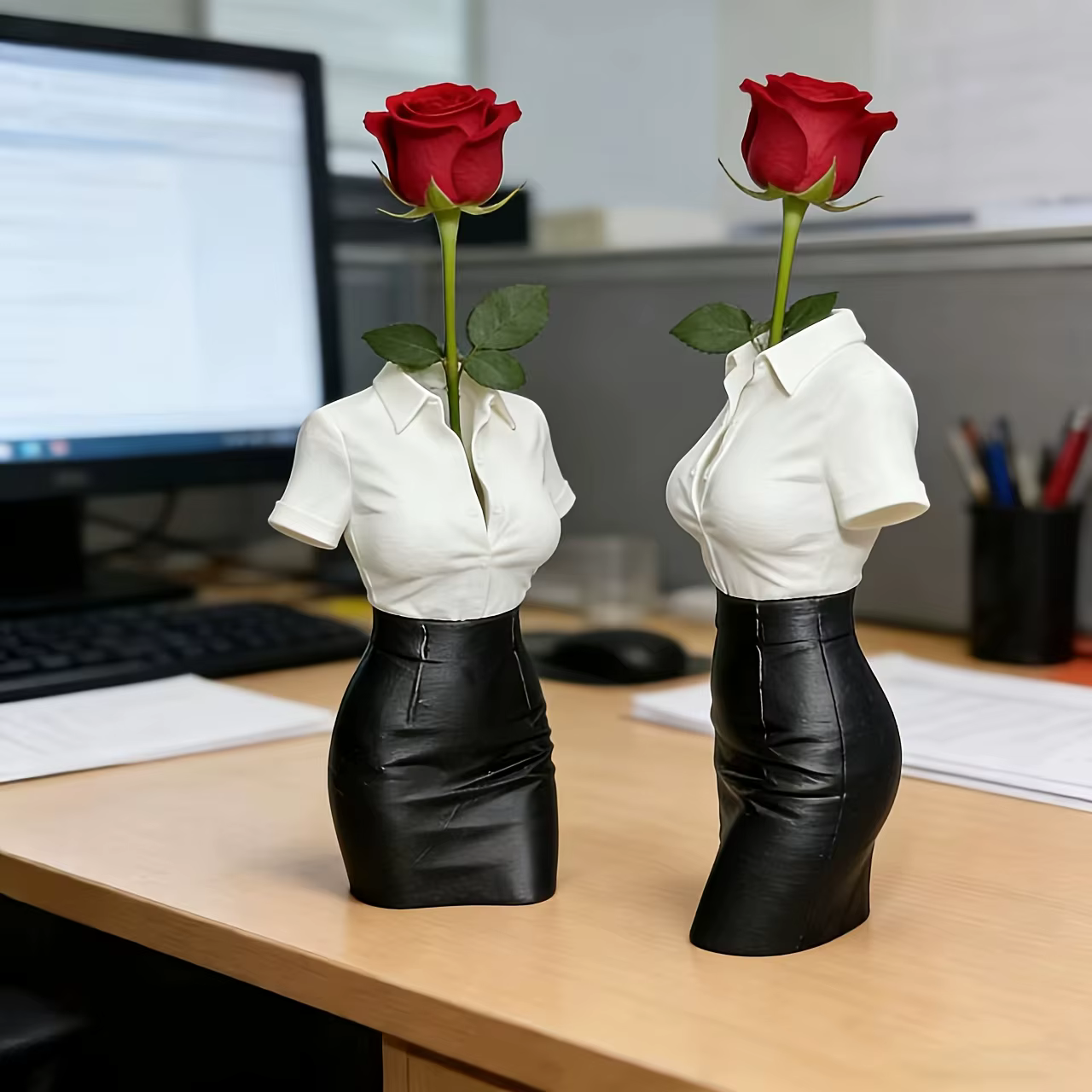 Porte-stylo créatif, organiseur de pinceaux de bureau, pot, support à crayons imprimé en 3D, décoration de bureau, vase à fleurs, fournitures de rangement scolaires