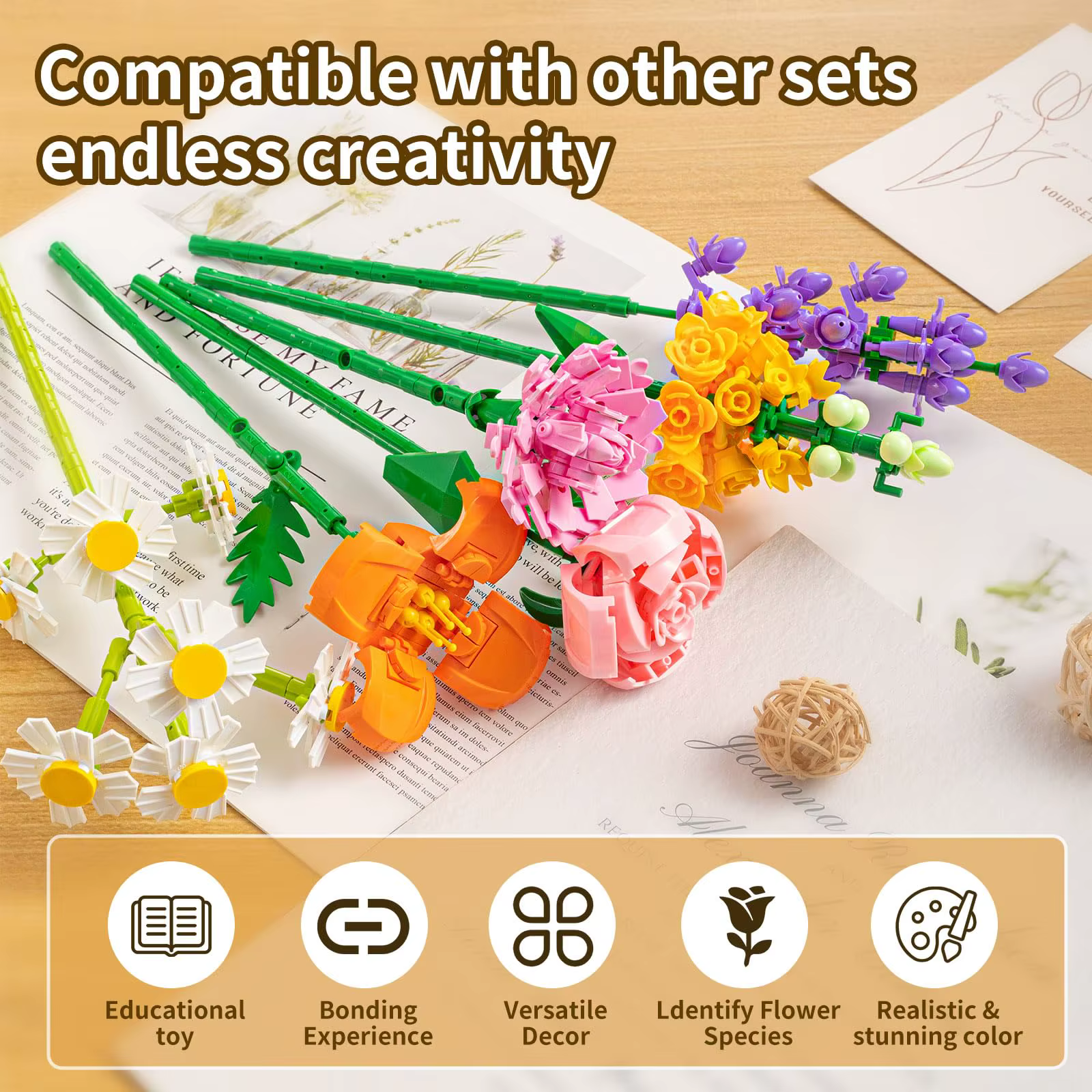 Blocs de construction de fleurs artificielles