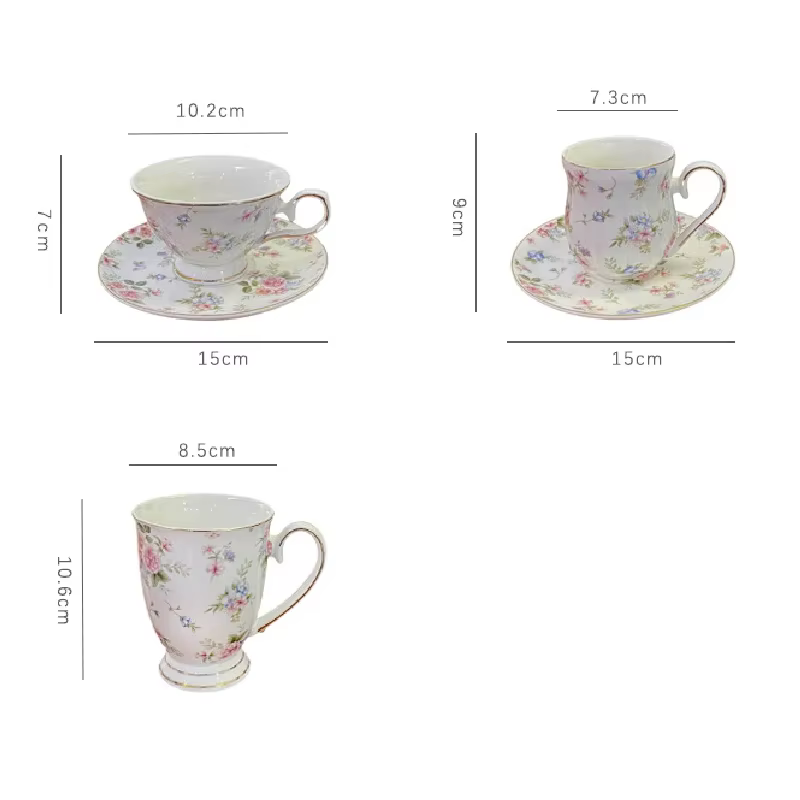 Ensemble de tasses à café en céramique, Vintage anglais cassé, fleur, tasse à thé camélia de l'après-midi, Phnom Penh, tasse de luxe légère en céramique, tasse de cuisine