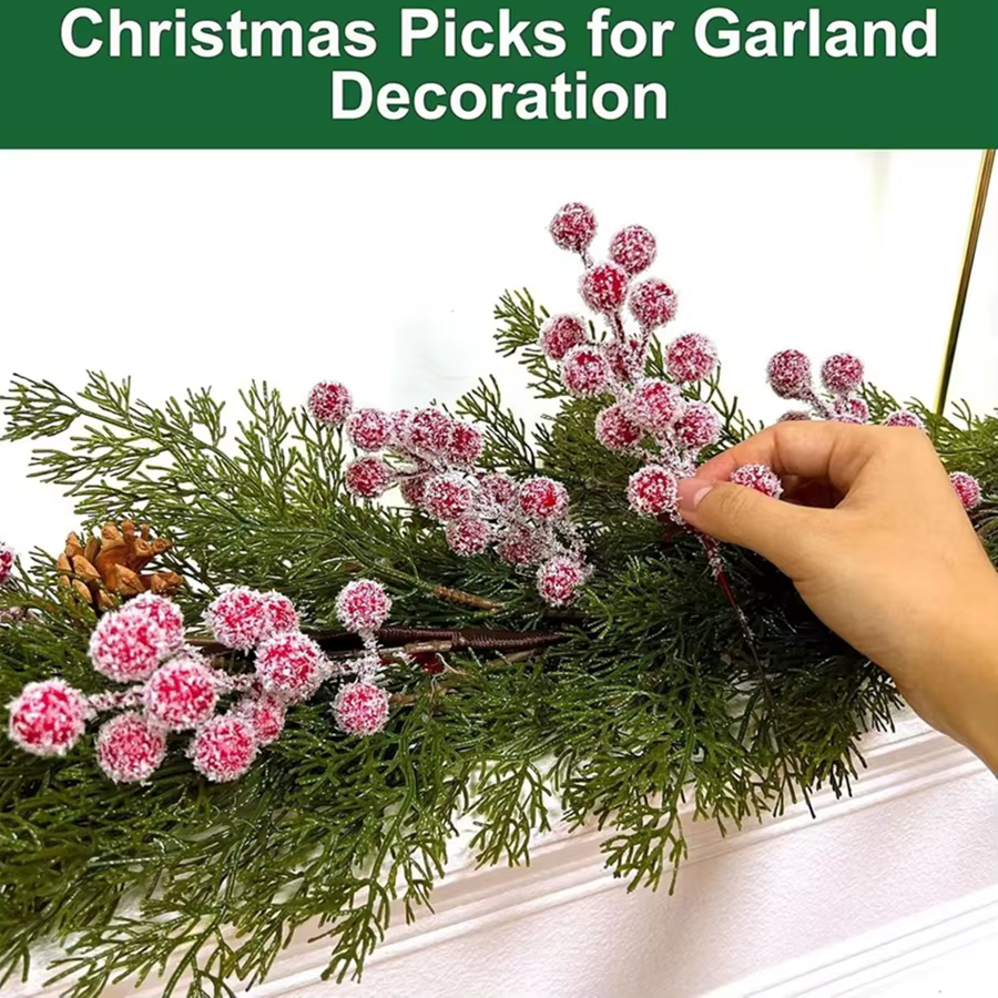 Artificialplant Chinois ilex Petit Fruit Rouge Nouvel An Noël Maison chambre En Plein Air Jardin De Mariage HolidayParty Bricolage cadeau boîte Décor