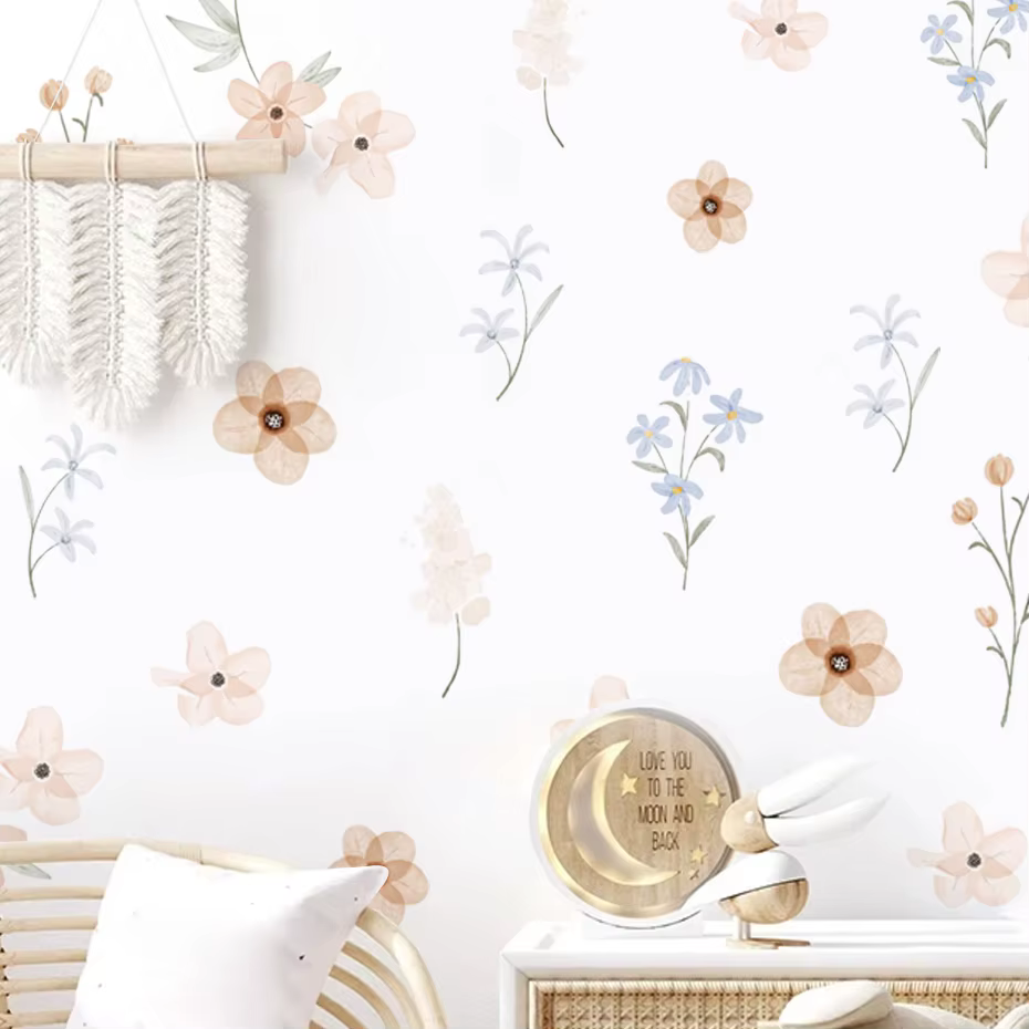 Autocollants muraux fleurs aquarelle