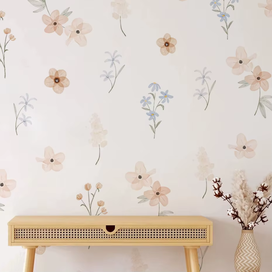 Autocollants muraux fleurs aquarelle