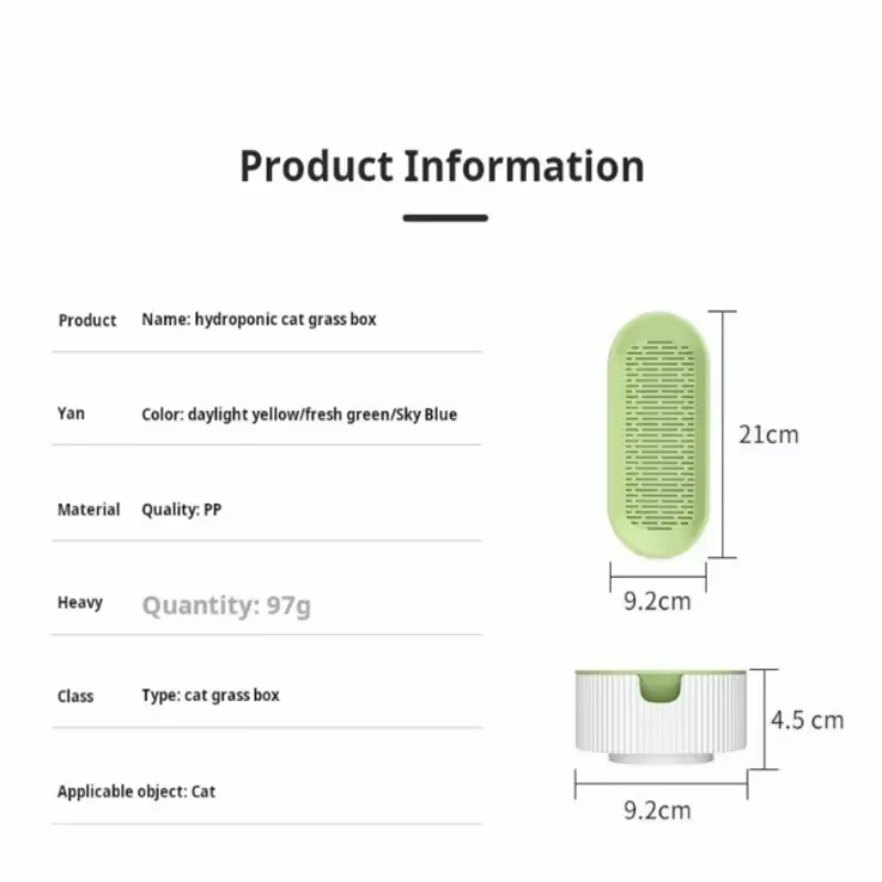 Pot de herbe hydroponique sans terre pour chat