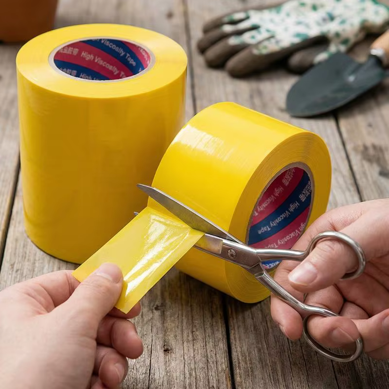 1 rouleau de ruban adhésif anti-insectes jaune double face de 10 mètres pour la lutte contre les ravageurs du jardin