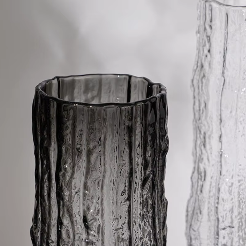 Vase en verre transparent pour décoration de table à manger
