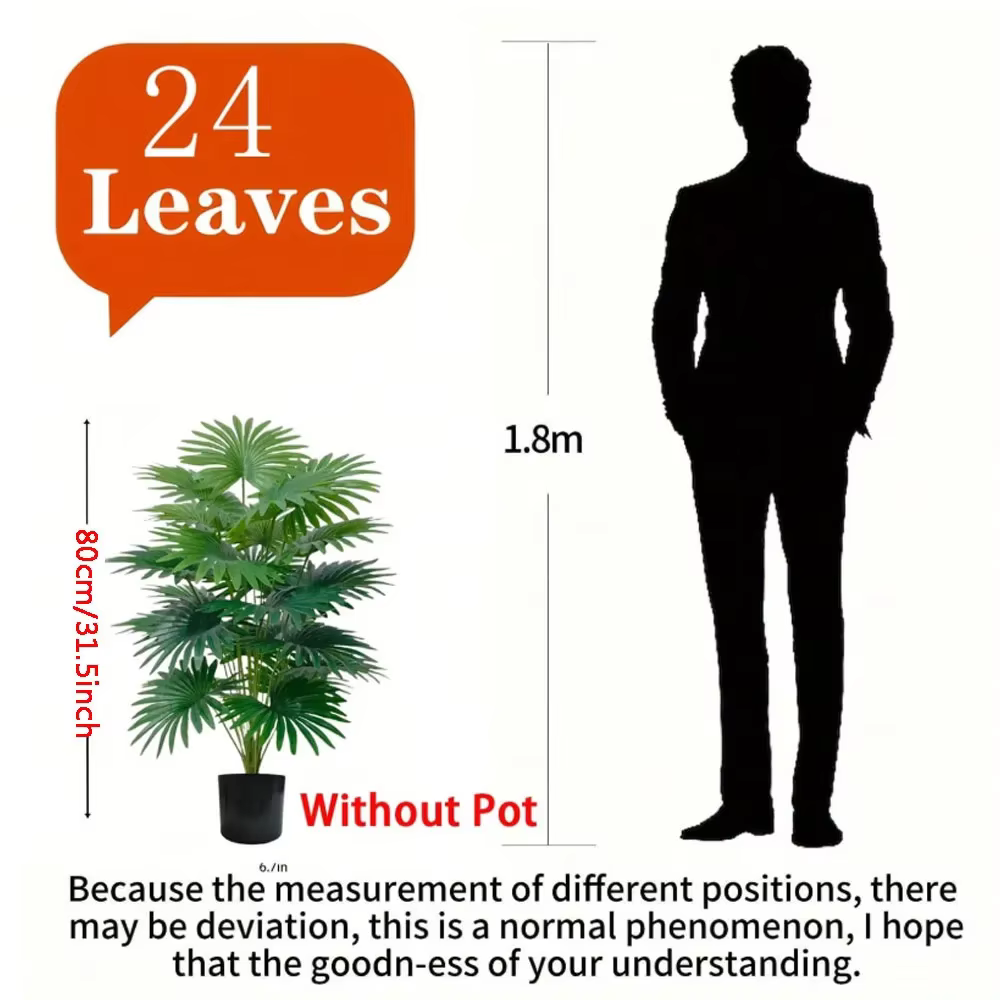 24 feuilles de plantes artificielles de 31.5 pouces