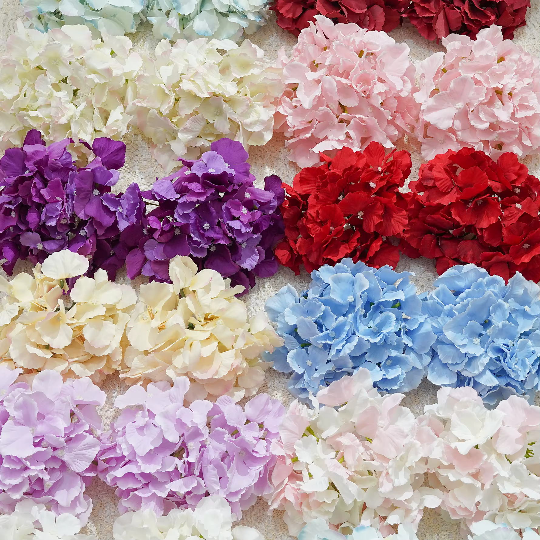 15 pièces/lot 18CM 54 pétales grandes têtes florales d'hortensia fleurs artificielles maison bricolage décoration de jardin de mariage faux flotteurs mur fête