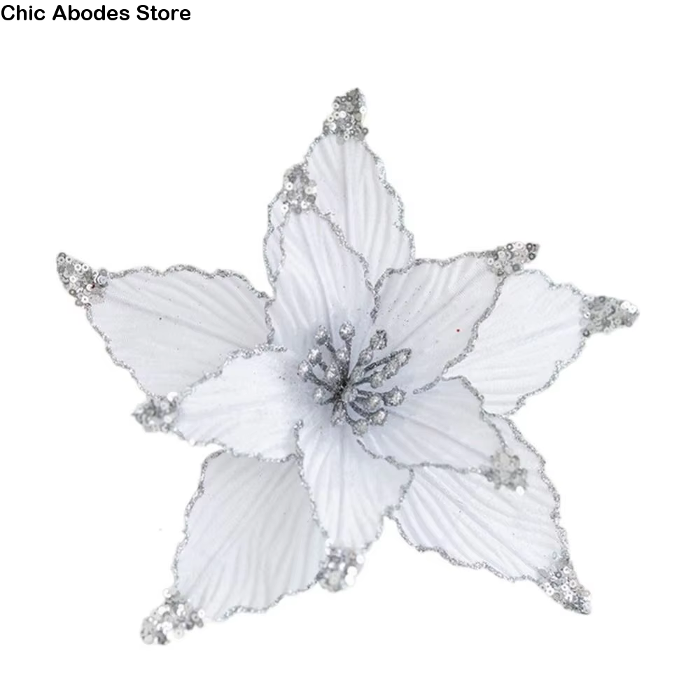Fleurs de Noël scintillantes de haute qualité