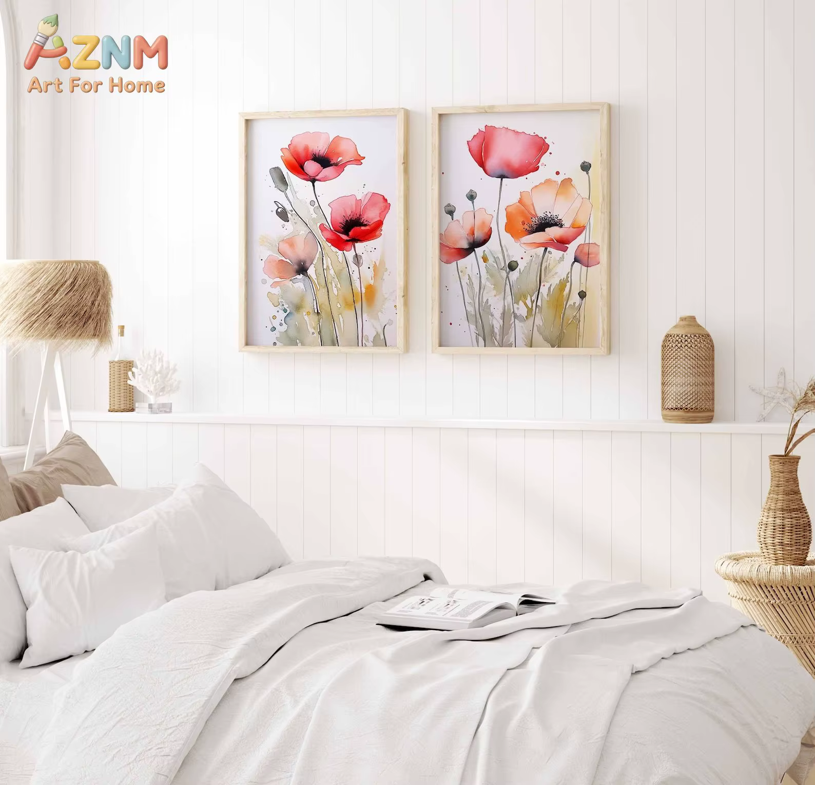 Ensemble de 3 impressions florales aquarelle, art mural de fleurs sauvages, affiche botanique abstraite, illustration florale