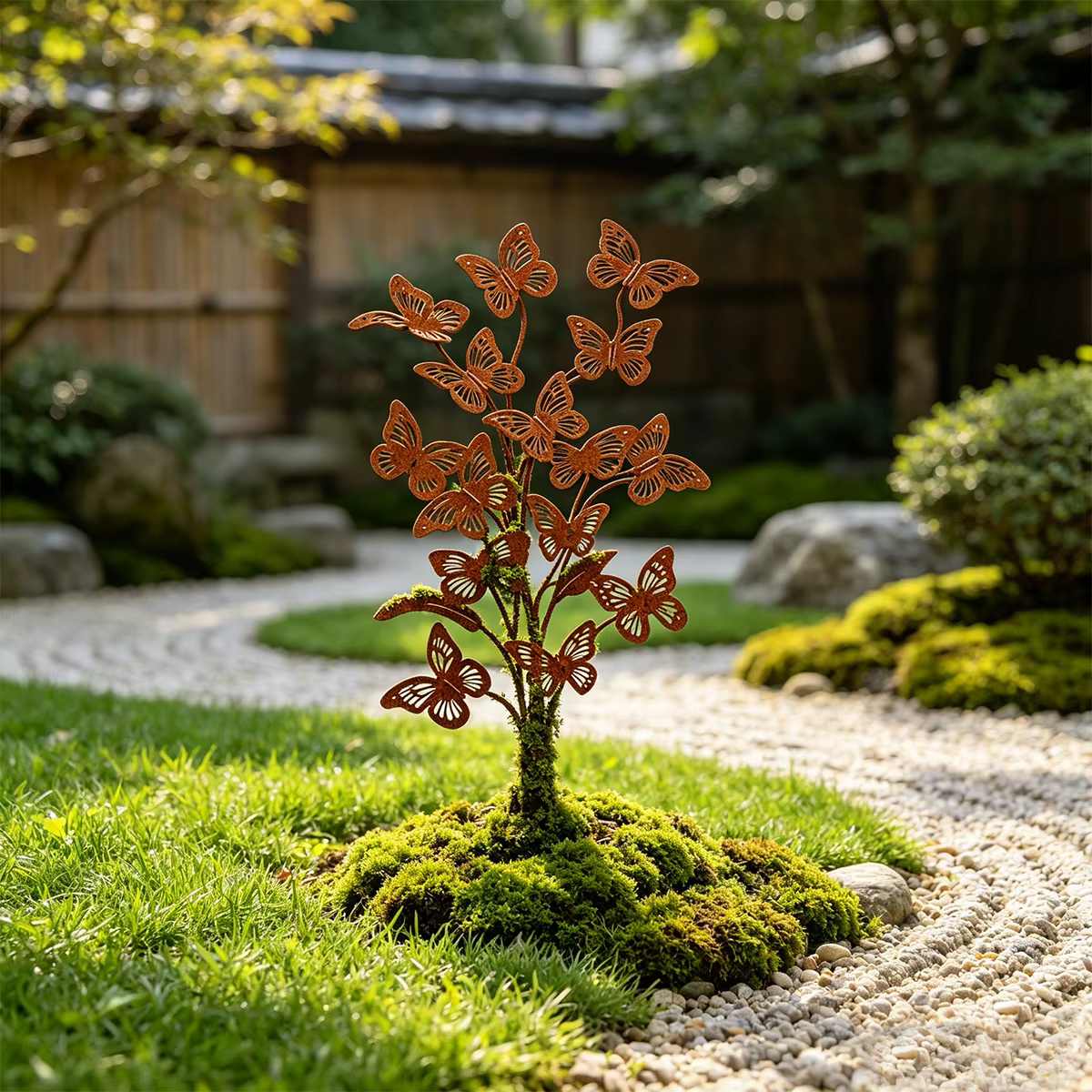 1 piquet décoratif de jardin en fer forgé