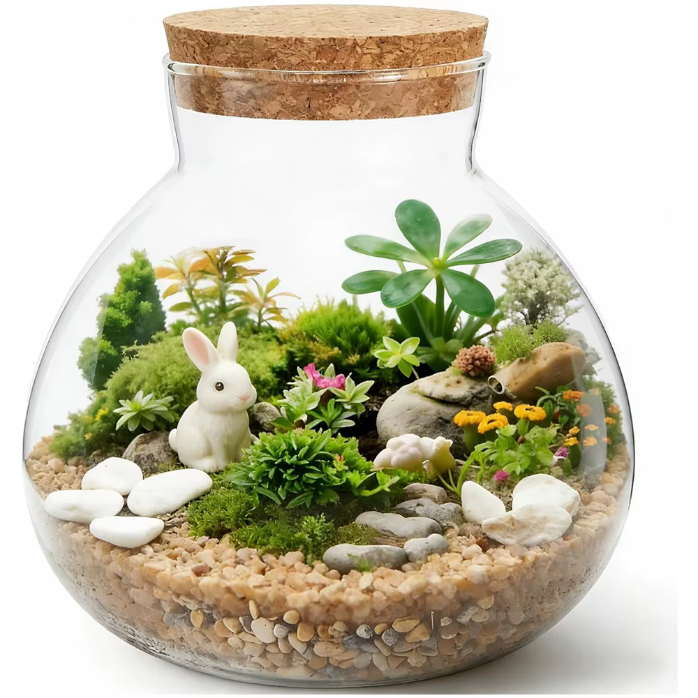 Terrarium en verre avec couvercle en liège