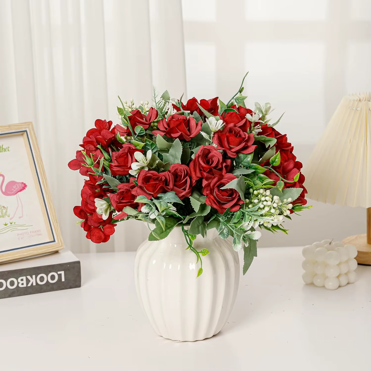 Fleurs Artificielles en Soie Gardenia Hortensia pour Bouquet de Mariage, Décoration de Table, Vase, Guirlande de Fête, Cadeaux DIY, Accessoires Décoratifs