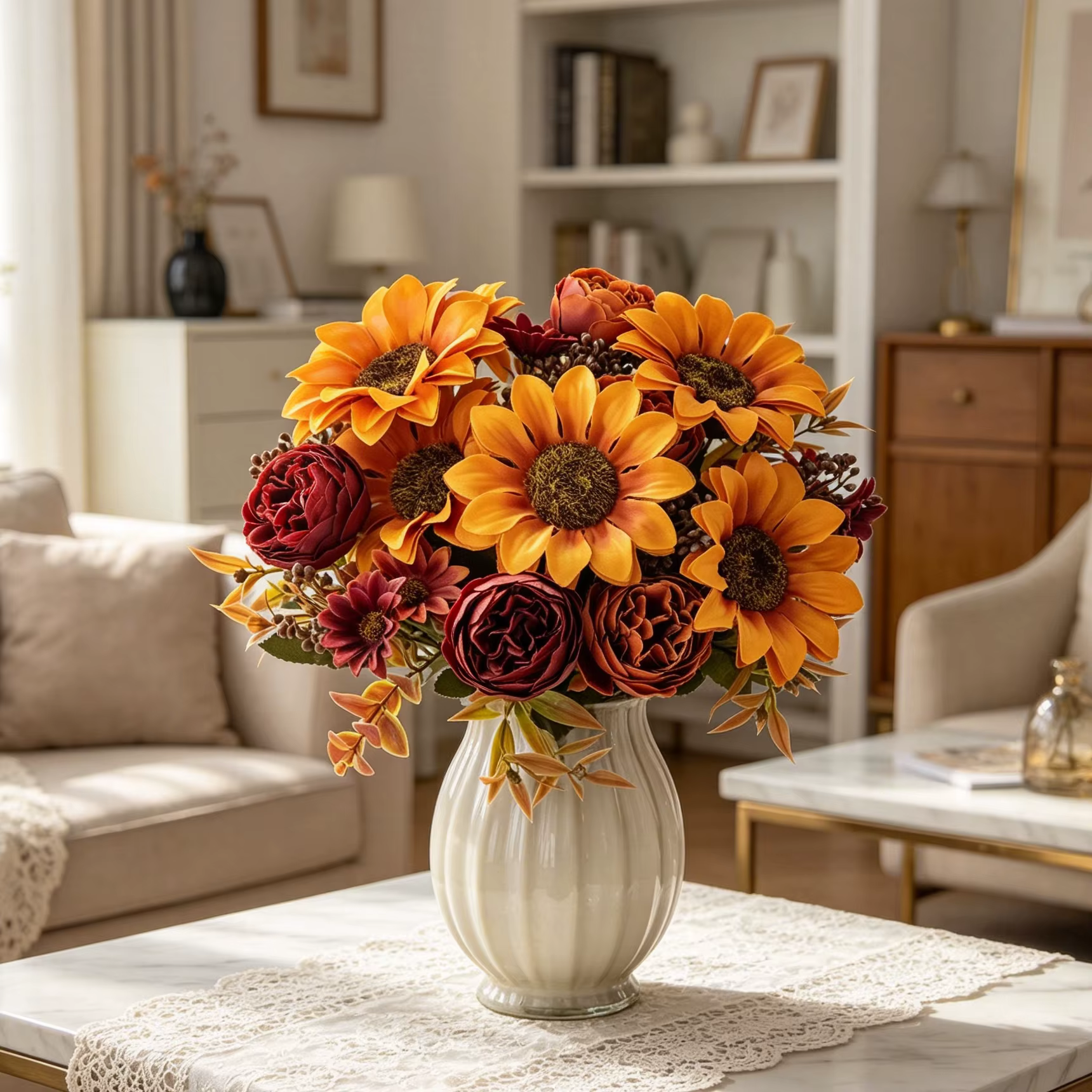 Fleurs artificielles en soie