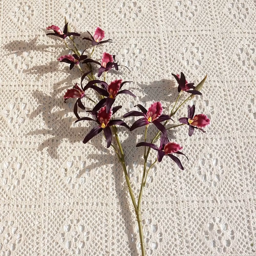 2 Branches d'Orchidées Artificielles Dendrobium Réalistes au Toucher Naturel