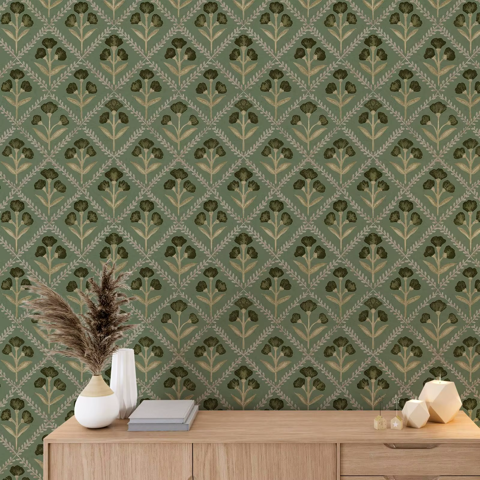 Papier peint plantes modernes vertes
