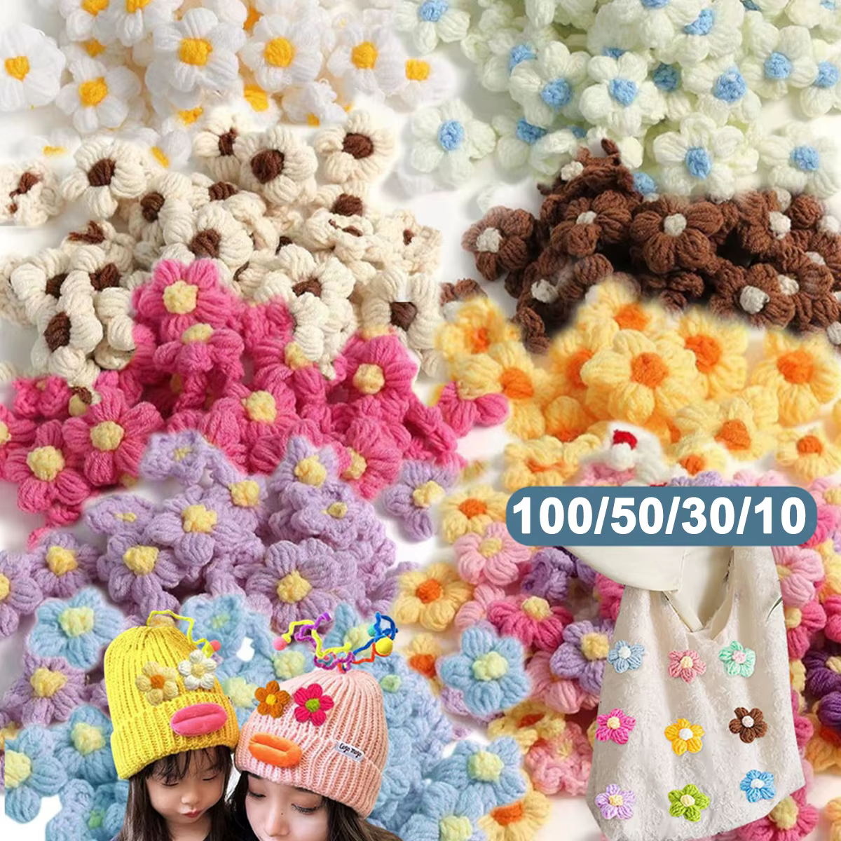 Fleurs au Crochet faites à la main
