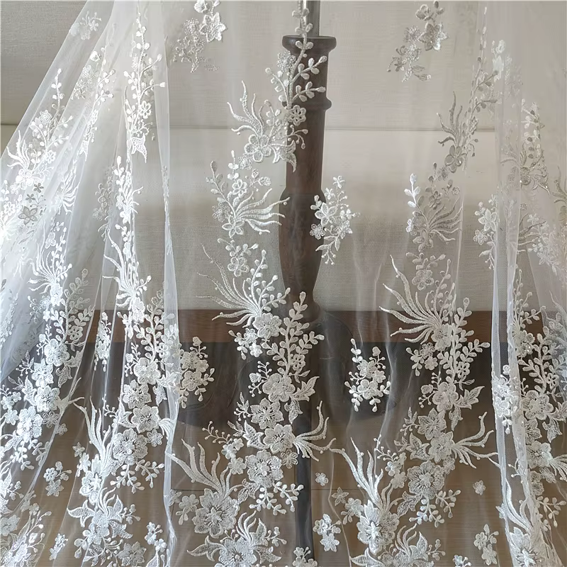 Tissu en Dentelle Florale pour Patients