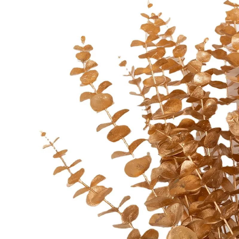 Fleur artificielle d'eucalyptus doré pour la décoration de la maison