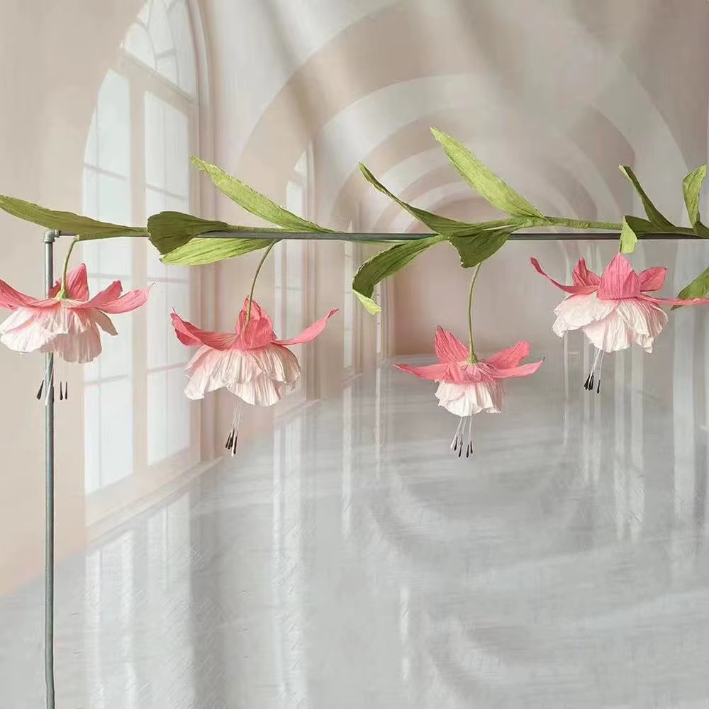 Mariage géant suspendu lys de la vallée fleurs en papier artificielles