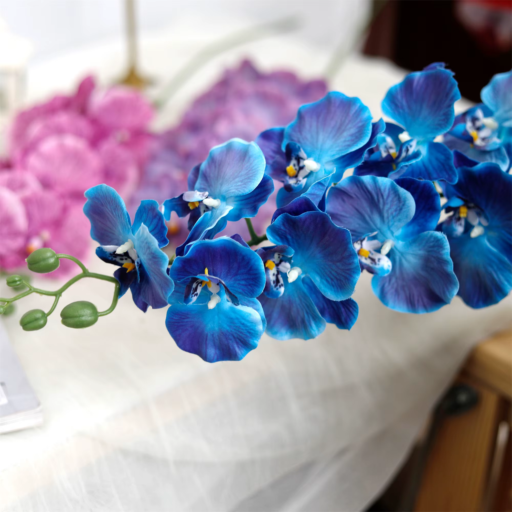Branches de fleurs de Phalaenopsis artificielles 3D