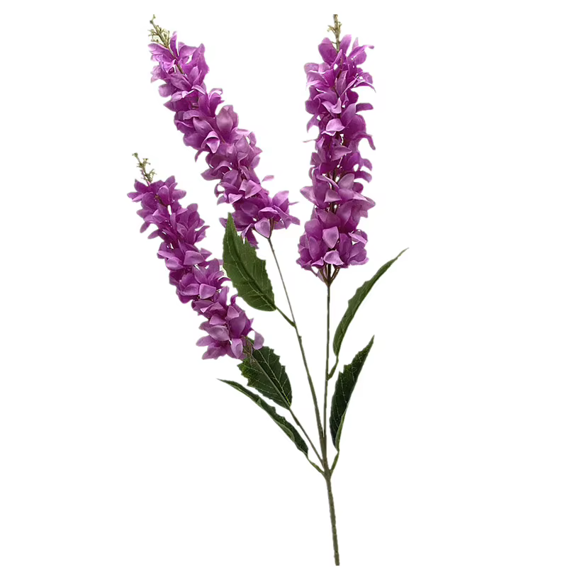 Un larkspur artificiel pour la décoration florale d'hôtel de mariage 3 fourchettes branche de fleur de jacinthe en soie