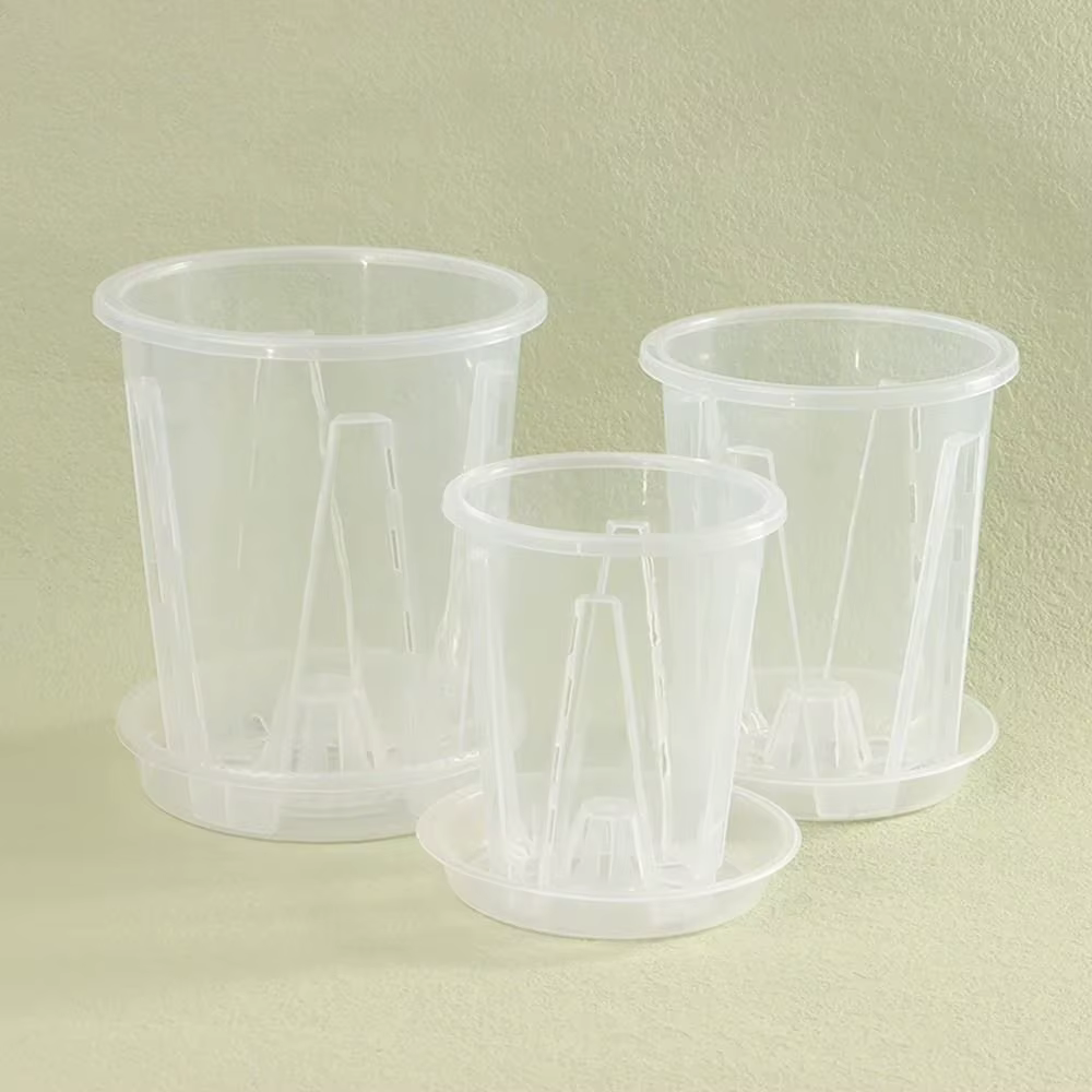 Pot de fleurs transparent respirant pour le contrôle des racines