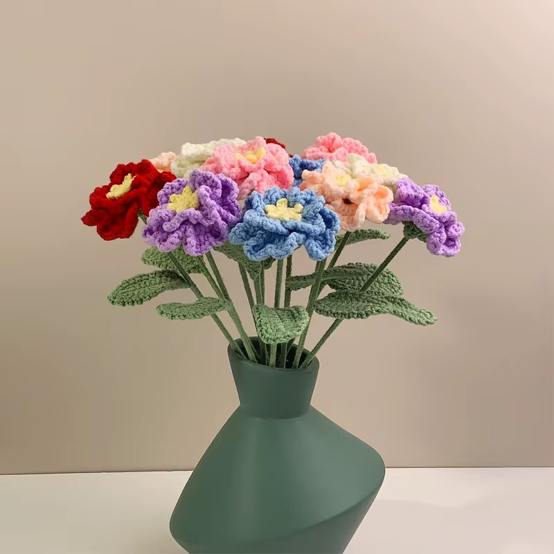 Bouquet de fleurs en Crochet de pivoine