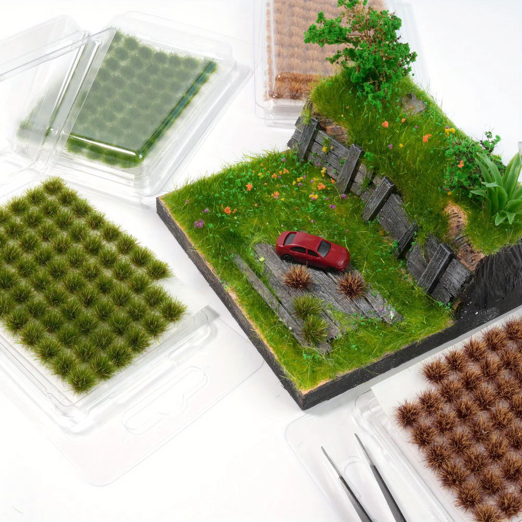 70tufts touffes d'herbe statiques pour décoration de jardin Miniature