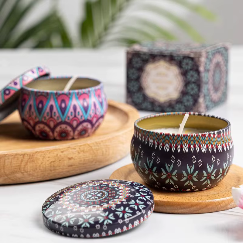 Bougie d'aromathérapie de fleurs séchées parfumées rétro